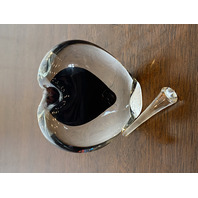 VTG ZELLIQUE STUDIO Heart Shaped Art Glass Perfume Bottle W/Dauber SIGNED 3.75"H