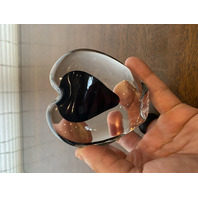 VTG ZELLIQUE STUDIO Heart Shaped Art Glass Perfume Bottle W/Dauber SIGNED 3.75"H