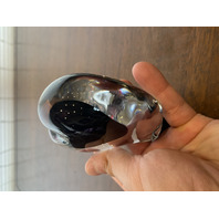 VTG ZELLIQUE STUDIO Heart Shaped Art Glass Perfume Bottle W/Dauber SIGNED 3.75"H