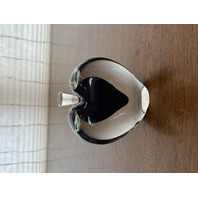 VTG ZELLIQUE STUDIO Heart Shaped Art Glass Perfume Bottle W/Dauber SIGNED 3.75"H