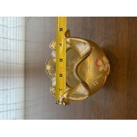 FENTON Gold Iridescent BUTTERFLY GARDEN Rose Bowl Vase 3.75"H SIGNED/PAINTED