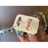 FENTON Green COCA COLA GIRL HAND PAINTED Glass Bell W/TAG 6.75"H SIGNED