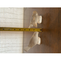 SET(2) VTG LALIQUE Clear Frosted Crystal Bird Figurines SIGNED, FRANCE