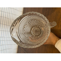 PAIR Of VTG Clear Anchor Hocking WEXFORD Pressed Glass Water Pitchers 9.75"H