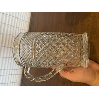 PAIR Of VTG Clear Anchor Hocking WEXFORD Pressed Glass Water Pitchers 9.75"H