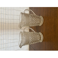 PAIR Of VTG Clear Anchor Hocking WEXFORD Pressed Glass Water Pitchers 9.75"H