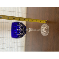 SET(12) AJKA Arabella Multicolored Cut To Clear Crystal Hock Wine Glasses 8.25"H