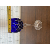 SET(12) AJKA Arabella Multicolored Cut To Clear Crystal Hock Wine Glasses 8.25"H