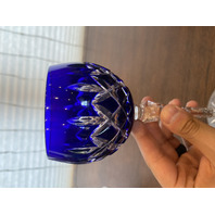 SET(12) AJKA Arabella Multicolored Cut To Clear Crystal Hock Wine Glasses 8.25"H