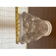 LARGE VTG LALIQUE Frosted Crystal BACCHANTES NUDE WOMAN Vase 9 5/8"H SIGNED