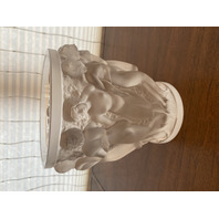 LARGE VTG LALIQUE Frosted Crystal BACCHANTES NUDE WOMAN Vase 9 5/8"H SIGNED