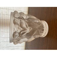 LARGE VTG LALIQUE Frosted Crystal BACCHANTES NUDE WOMAN Vase 9 5/8"H SIGNED