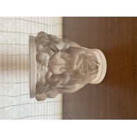 LARGE VTG LALIQUE Frosted Crystal BACCHANTES NUDE WOMAN Vase 9 5/8"H SIGNED