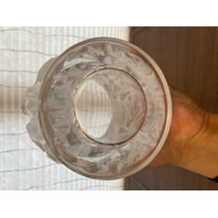 LARGE VTG LALIQUE Frosted Crystal BACCHANTES NUDE WOMAN Vase 9 5/8"H SIGNED