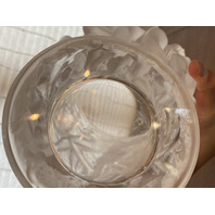 LARGE VTG LALIQUE Frosted Crystal BACCHANTES NUDE WOMAN Vase 9 5/8"H SIGNED