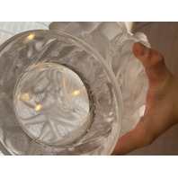 LARGE VTG LALIQUE Frosted Crystal BACCHANTES NUDE WOMAN Vase 9 5/8"H SIGNED