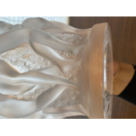 LARGE VTG LALIQUE Frosted Crystal BACCHANTES NUDE WOMAN Vase 9 5/8"H SIGNED