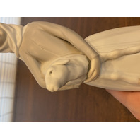 VTG LLADRO GIRL WITH LAMB Matte Figurine #4505, 8"H SPAIN RETIRED 10.75"H