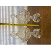 VTG PAIR Of HOFBAUER THE BYRDES COLLECTION Crystal Lidded Candy Dishes 13.5"H