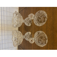 VTG PAIR Of HOFBAUER THE BYRDES COLLECTION Crystal Lidded Candy Dishes 13.5"H