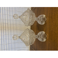 VTG PAIR Of HOFBAUER THE BYRDES COLLECTION Crystal Lidded Candy Dishes 13.5"H
