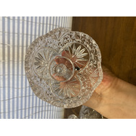 VTG PAIR Of HOFBAUER THE BYRDES COLLECTION Crystal Lidded Candy Dishes 13.5"H