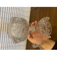VTG PAIR Of HOFBAUER THE BYRDES COLLECTION Crystal Lidded Candy Dishes 13.5"H