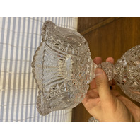 VTG PAIR Of HOFBAUER THE BYRDES COLLECTION Crystal Lidded Candy Dishes 13.5"H