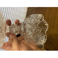 VTG PAIR Of HOFBAUER THE BYRDES COLLECTION Crystal Lidded Candy Dishes 13.5"H