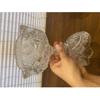 VTG PAIR Of HOFBAUER THE BYRDES COLLECTION Crystal Lidded Candy Dishes 13.5"H