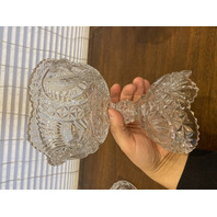 VTG PAIR Of HOFBAUER THE BYRDES COLLECTION Crystal Lidded Candy Dishes 13.5"H