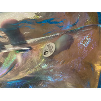 FENTON Blue Iridescent Sitting Alley Cat Art Glass Sculpture 11"H