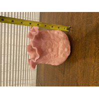 VTG FENTON Pink Satin Embossed POPPY Glass Vase 5.75"H