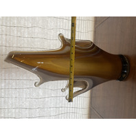 LARGE/HEAVY Carmel/Amber Murano-Style Freeform Art Glass Vase 22"H