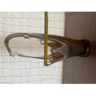 LARGE/HEAVY Carmel/Amber Murano-Style Freeform Art Glass Vase 22"H