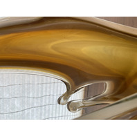 LARGE/HEAVY Carmel/Amber Murano-Style Freeform Art Glass Vase 22"H