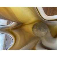 LARGE/HEAVY Carmel/Amber Murano-Style Freeform Art Glass Vase 22"H