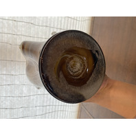 LARGE/HEAVY Carmel/Amber Murano-Style Freeform Art Glass Vase 22"H