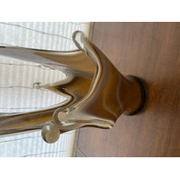 LARGE/HEAVY Carmel/Amber Murano-Style Freeform Art Glass Vase 22"H