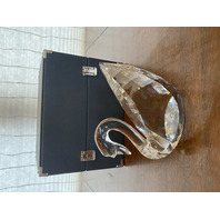 SWAROVSKI Silver Crystal MAXI SWAN Large Sculpture W/BOX 6.25"H