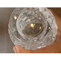 VTG LALIQUE Frosted Crystal BAGATELLE Birds Vase SIGNED 6.75"H FRANCE