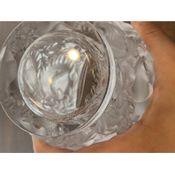 VTG LALIQUE Frosted Crystal BAGATELLE Birds Vase SIGNED 6.75"H FRANCE