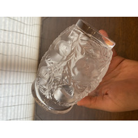 VTG LALIQUE Frosted Crystal BAGATELLE Birds Vase SIGNED 6.75"H FRANCE