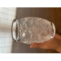 VTG LALIQUE Frosted Crystal BAGATELLE Birds Vase SIGNED 6.75"H FRANCE