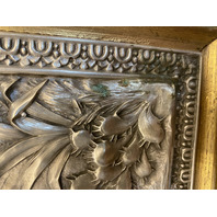 PAIR Of VTG Silver Relief Nature Scene Wooden Framed Plaques 17.75"W x 22.5"L