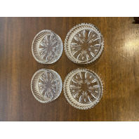 SET(4) WATERFORD Crystal BEST WISHES Bottle/Wine Coasters SIGNED 4.75"W