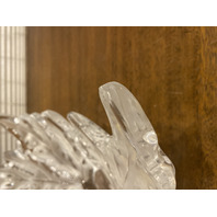 VTG LALIQUE Crystal CHAMPS ELYSEES Oval Shaped Leaf Centerpiece Bowl SIGNED 18"L