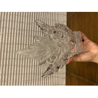 VTG LALIQUE Crystal CHAMPS ELYSEES Oval Shaped Leaf Centerpiece Bowl SIGNED 18"L