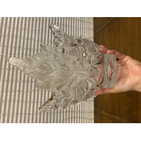 VTG LALIQUE Crystal CHAMPS ELYSEES Oval Shaped Leaf Centerpiece Bowl SIGNED 18"L