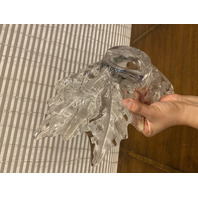 VTG LALIQUE Crystal CHAMPS ELYSEES Oval Shaped Leaf Centerpiece Bowl SIGNED 18"L